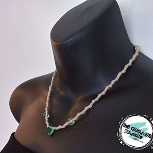 Minimalist Glass Beads on Hemp Necklace